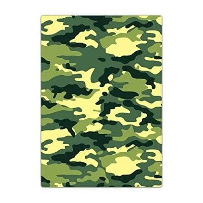 Image of Passport Holder Cover, PU Leather Travel Wallet Case Organiser for Passport, Business Cards, Credit Boarding Passes (Green Yellow Camouflage)