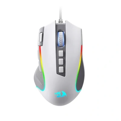 Image of Redragon M612 RGB Gaming Mouse, 8000 DPI Wired Optical Gamer Mouse with 11 Programmable Buttons &amp; 5 Backlit Modes, Software Supports DIY Keybinds Rapid Fire Button, Gray&amp;White