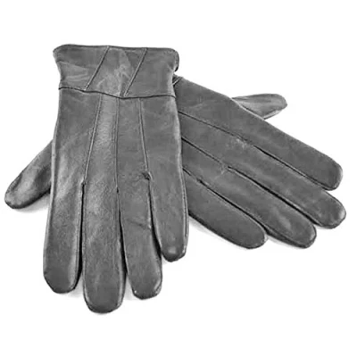Image of laylawson Ladies Womens Genuine Soft Winter Driving Leather Gloves with Fleece Lining and Bow[S/M][Grey]