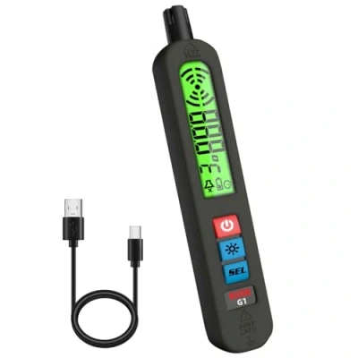 Image of BSIDE Gas Detector Rechargeable Combustible Leak with Super Large LCD Visual &amp; Buzzer Vibration Alarm Sniffer Pen Portable Multi for Methane Propane Home Caravan