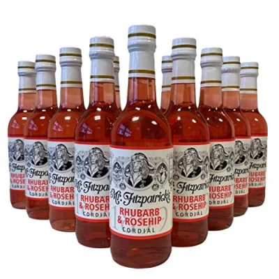 Image of Mr Fitzpatricks Rhubarb Rosehip Cordial, 500 ml (12 x 500ml)