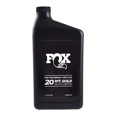 Image of Fox Racing Shox Fork Oil 20wt Gold 32oz, High Performance Synthetic Lubricant for Suspension Systems