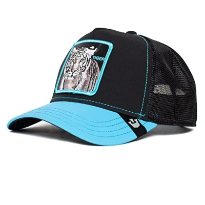 Image of Goorin Bros. The Farm Glow Cats Collection in Dark Unisex Trucker Cap, Blue Streak, One Size