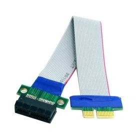 Image of CY PCI E Express 1X Slot Riser Card Extender Extension Ribbon Flex Relocate Cable 20cm