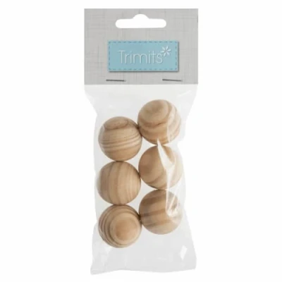 Image of Trimits Macrame Wooden Beads 30mm Round
