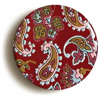 Image of Ozorath PAISLEY PATTERN SIXTIES PSYCHEDELIC BADGE (Size is 1inch/25mm diameter)