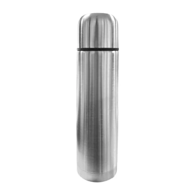 Image of Bargain Factory Water Flask, Double Walled Vacuum Insulated Flask 500ml, Leakproof 24 Hours Hot and Cold Bottle Durable Stainless Steel Interior Exterior, Silver