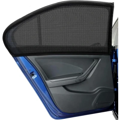 Image of Ram® 2 x Car Side Window Sun Shade 2Pack, Blocking Mosquito Net for Baby, Protection Kids/Baby/Adults/Pets 42&quot;x20&quot; Fits All Cars, Black