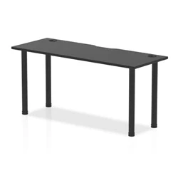 Image of Impulse Black 1600 x 600mm Straight Table Top with CP Leg