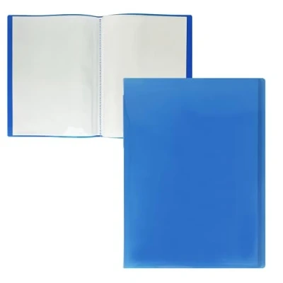 Image of RAYLU PAPER A4 Document Folder 100% Biodegradable Polypropylene 40 Clear Sleeves (A4, Pockets, Blue)
