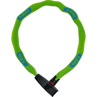 Image of ABUS Catena 6806K chain lock Lightweight hardened steel bike with fashionable textile tube Square security level 6 85 cm Green