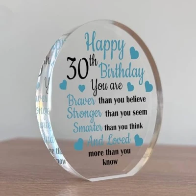 Image of Red Ocean 30th Birthday Gifts for Son Grandson Nephew Acrylic Plaque Keepsake Gift Him Brother Presents 30 Year Old Boy