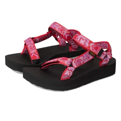 Image of Teva Women&#039;s Midform Universal Sandal, Neon Floral Pink/Purple, 5 UK