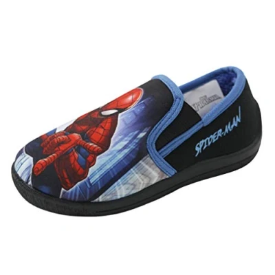 Image of Childs Elias Spiderman Slippers (Numeric_1) Black Red Blue