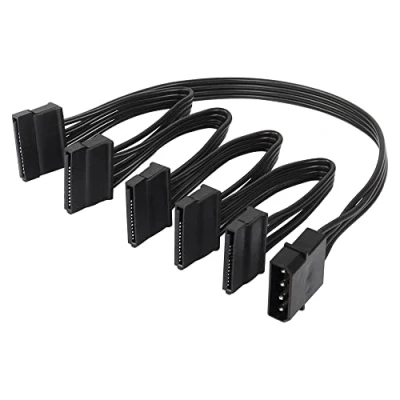 Image of SinLoon SATA Power Cable Large 4Pin Male to 5 x 15 Pin Female Hard Drive Splitter for HDD、SSD、Optical Drives