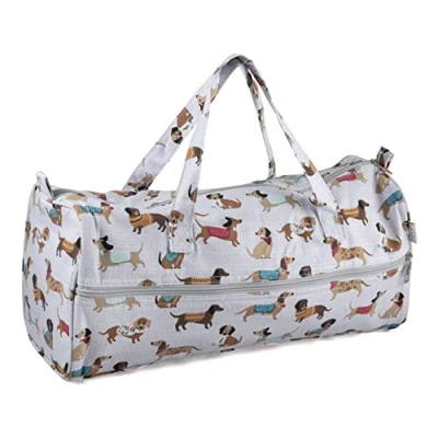 Image of Hobby Gift Exclusive Knitting Project Storage Travel Bag, Sausage Dog, 16 x 43 19cm