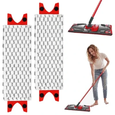 Image of 2 Pcs Mop Refill Compatible With Vileda 1 Spray, Spray Head Replacement, Mops For Floor, Replacement Pad, Mop, Cleaning Pad Washable &amp; Reusable (Grey)