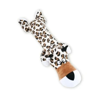 Image of Squeaky Dog Toy Large Plush Toy, Interactive Crinkle Paper Sounding Pet for Boredom, Chew Small, Large, Medium Breeds (Leopard)