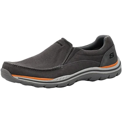 Image of Skechers Men&#039;s Expected Avillo Relaxed Fit Slip On Loafer Charcoal/Orange 11