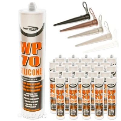 Image of 25 x White WP70 Silicone Sealant Low Modulus Builders External Windows Doors Upvc Wood