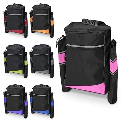 Image of Biscay Mobility Crutch Bag Pink Scooter Bags Wheelchair Walking Stick Holder &amp; Baskets Accessories