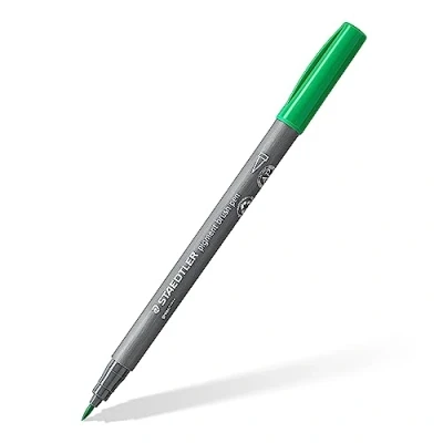 Image of STAEDTLER 371 5 Pigment Arts Brush Pen Green (Box of 10)