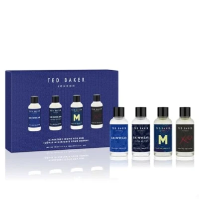 Image of Ted Baker Mini Set for Him, Gift Containing 4 Minature Fragrances, Skinwear, Skinwear Limited Edition, M and X20, Mens x 15ml