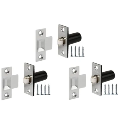 Image of HANDLEZONE® 3 Pack Adjustable Roller Catch, Spring Loaded Ball Latch, for Internal Doors Nickel Plated