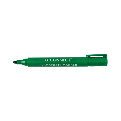 Image of Q Connect Permanent Marker Pen Bullet Tip Green (Pack of 10) KF01773