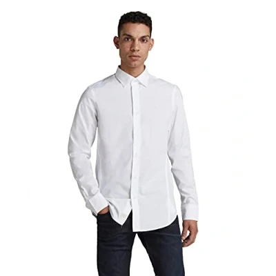 Image of G Star Dressed Super SLIM Shirt, Men&#039;s, Size: XXL, White