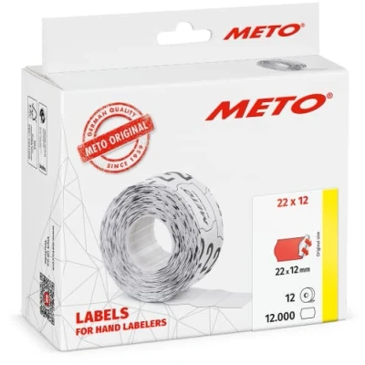 Image of Meto Price Gun Labels (22x12 mm, Single line, Fluorescent red, 12,000 Labels, Permanently Adhesive, for METO, Contact, Sato, Avery, Tovel, Samark etc.)
