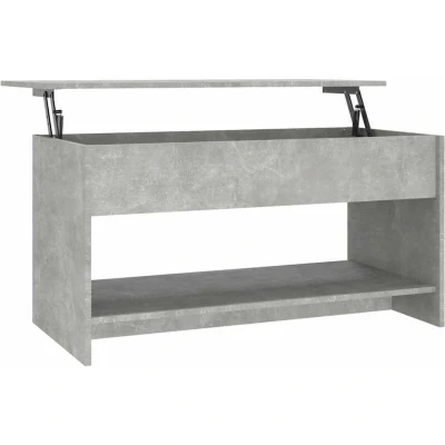 Image of vidaXL 809651 Coffee Table Concrete Grey 102x50x52,5 cm Engineered Wood