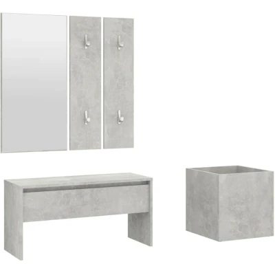 Image of vidaXL Hallway Furniture Set Concrete Grey Engineered Wood