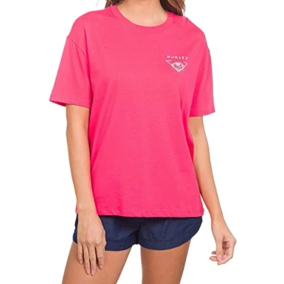 Image of Hurley Women&#039;s Omen Boyfriend Tee T Shirt, Azalea, S
