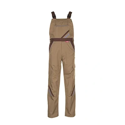 Image of Planam 2334058 Size 58 &quot;Highline&quot; Dungarees Khaki/Brown/Zinc
