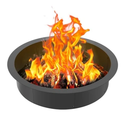 Image of VEVOR Fire Pit Ring, 40 Inch Outer/36 Inner Diameter, 10inch Height 2.5mm Thick Insert, Heavy Duty Carbon Steel Liner DIY Campfire Ring above or In Ground, for Outdoor Camping, Bonfires