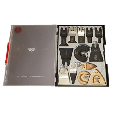Image of 25 x TopsTools SW_FAK25 Fast Fit Mix Blades Case Box Set Compatible with Dewalt Stanley Black and Decker Bosch Fein (Non StarLock) Makita Milwaukee Hitachi Parkside Ryobi Worx Workzone Multitool