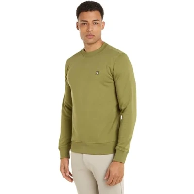 Image of Calvin Klein Jeans Men&#039;s CK Embro Badge Crew Neck J30J325270 Sweatshirts, Dark Juniper, XXL