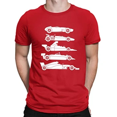 Image of Evolution of The Formula F Car 1 One Mens T Shirt Red (L)