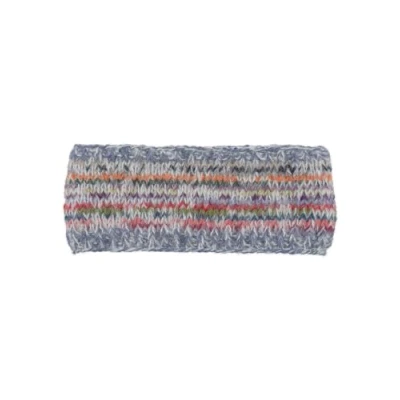 Image of Pachamama Women Wool/Mohair Ear Warmer Headband Fleece Lined Handknitted Striped Multicoloured One Size Handmade Fair Trade