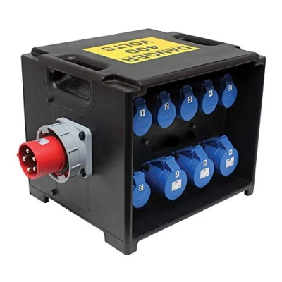 Image of PCE MERZ Distribution Box 63A 3PH RCD/MCB Power Distro Marquee Event Lighting