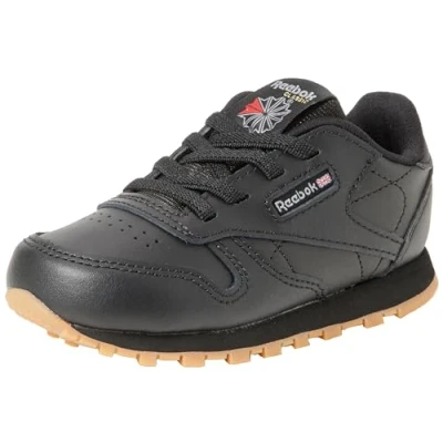 Image of Reebok Unisex Baby Cl Lthr Gymnastics Shoe, Cblack Rbkg02, 8.5 UK Child