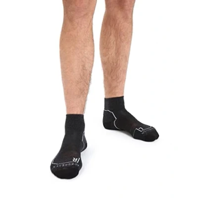 Image of Icebreaker Mens Hike+ Light Mini Socks for Men, Mens, Socks, 105102002XL, Jet Heather, XL