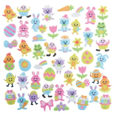 Image of Baker Ross FX536 Easter Felt Stickers Pack of 100, Embellishments for Kids Crafts