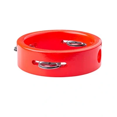 Image of Bigjigs Toys Mini Tambourine Wooden Percussion Instrument, Musical Instruments, Tambourines For Kids, Baby &amp; Toddler Gifts, Age 10 Month Olds +