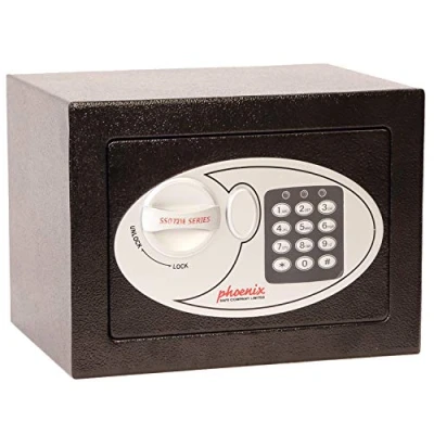 Image of Phoenix Safe Compact Home Office SS0721E Security with Electronic Lock, Steel, Black
