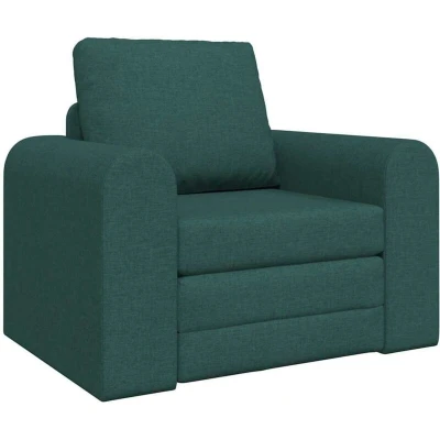 Image of vidaXL Floor Sofa Bed 2 in 1 Dark Green 98x71x83 cm Fabric