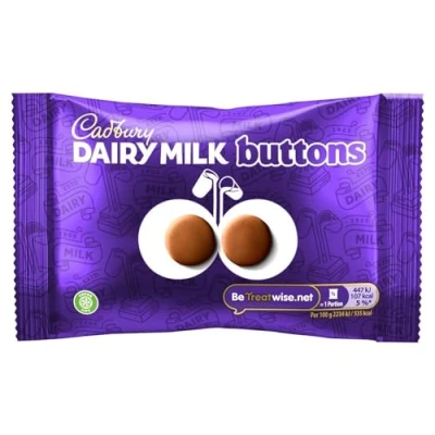 Image of Cadbury Dairy Milk Giant Buttons Chocolate Bag, 40g (Box of 36)