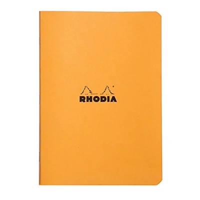 Image of RHODIA 119188C Orange Piqué Notebook A5 Lined 96 pages White Clairefontaine paper 80 g/m Soft, resistant and waterproof coated card cover Classic