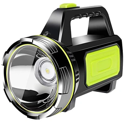 Image of YUNYODA Super Bright LED Rechargeable Torch, 2 Modes Handheld Torch USB Portable Spotlight, 1200mAh Battery Waterproof Searchlight with Side Light for Outdoor Emergency Camping